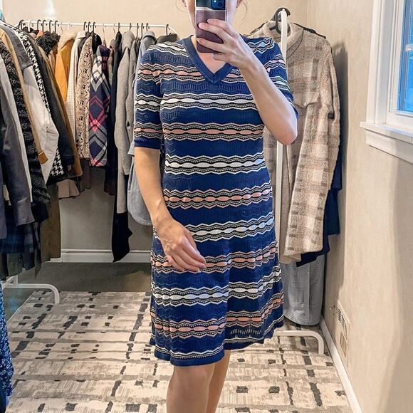 Missoni A-line Striped Knit Dress 8 - Picture 1 of 11